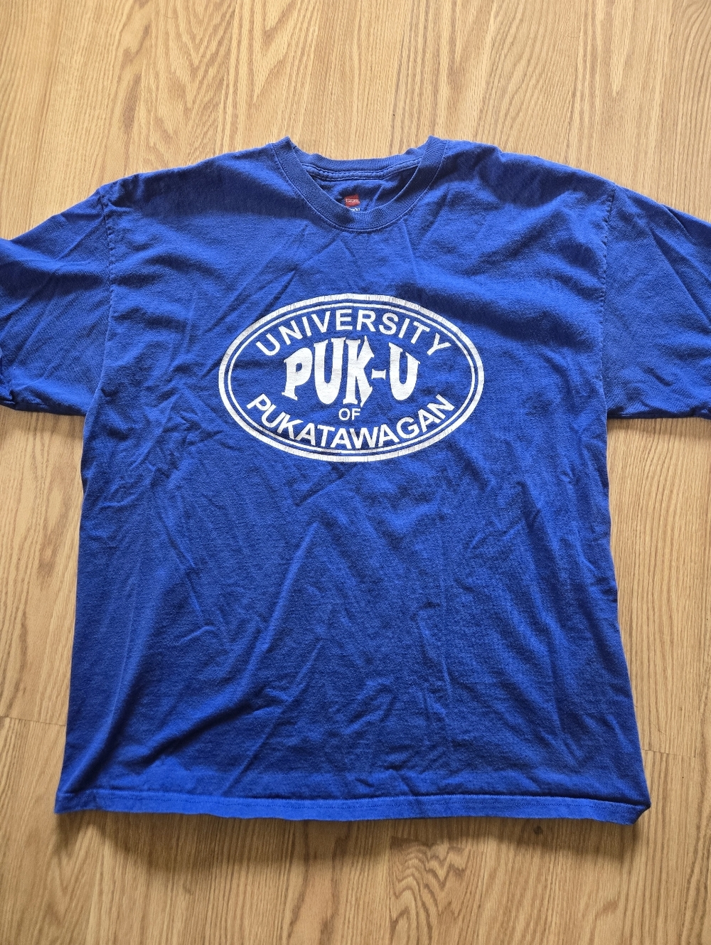 Blue Graphic University PUK-U T-Shirt size XL